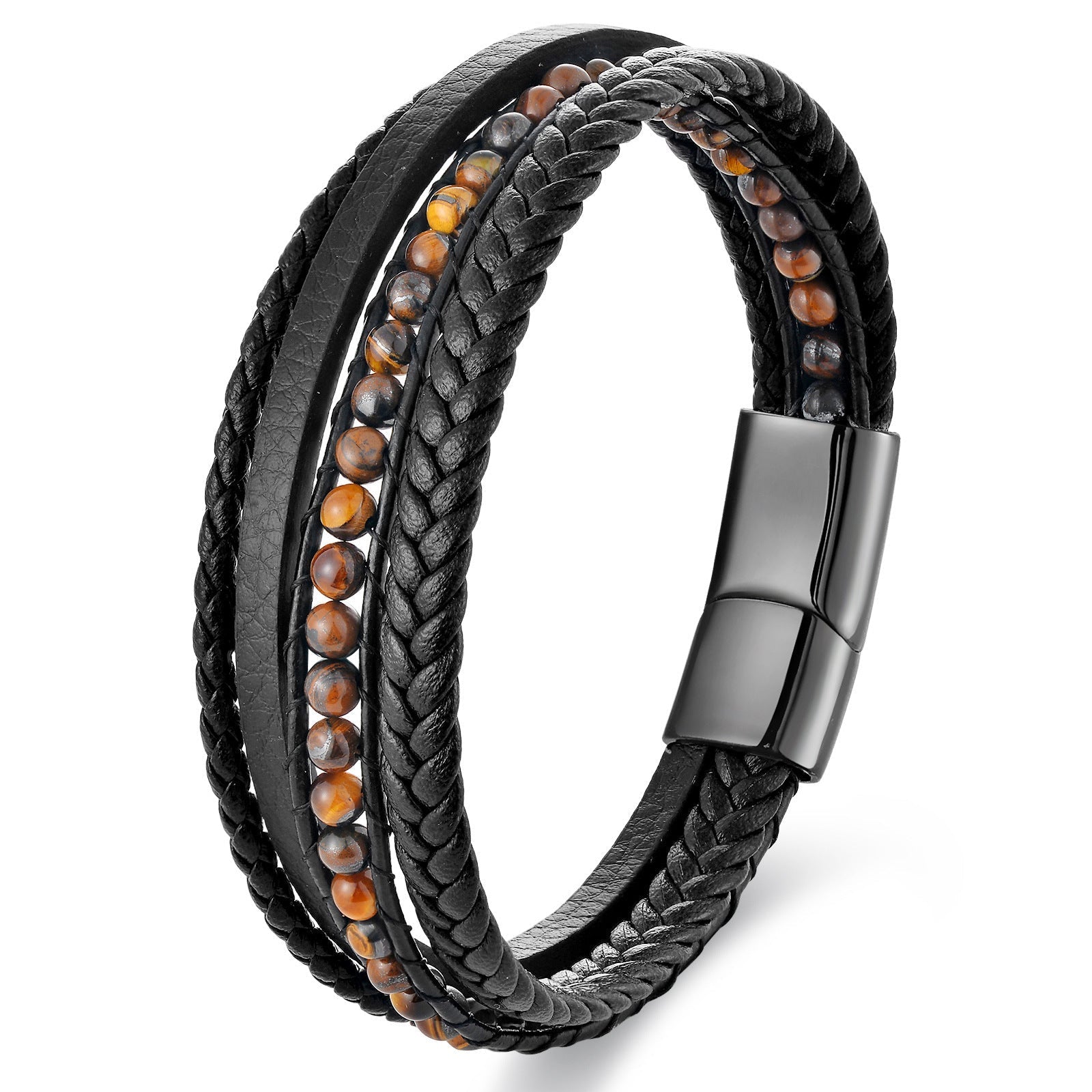 Bracelet Cuir Pierre de Lave Homme – Ancrage et Force - Biloria