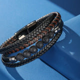 Bracelet Cuir Pierre de Lave Homme – Ancrage et Force Intérieure - Biloria