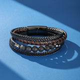 Bracelet Cuir Pierre de Lave Homme – Ancrage et Force Intérieure - Biloria