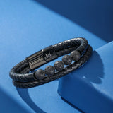 Bracelet Cuir Pierre de Lave Homme – Force et Équilibre - Biloria