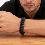 Bracelet Cuir Pierre de Lave Homme – Force et Équilibre - Biloria
