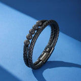 Bracelet Cuir Pierre de Lave Homme – Force et Équilibre - Biloria