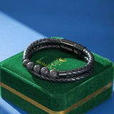Bracelet Cuir Pierre de Lave Homme – Force et Équilibre - Biloria