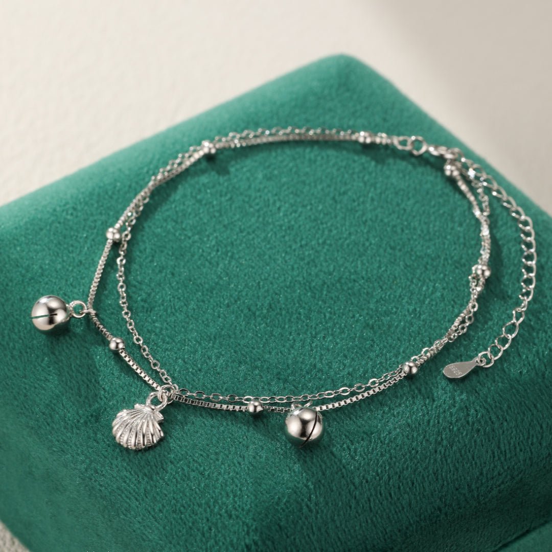 Bracelet de Cheville Coquillage Argent 925 – Bijou Marin - Biloria