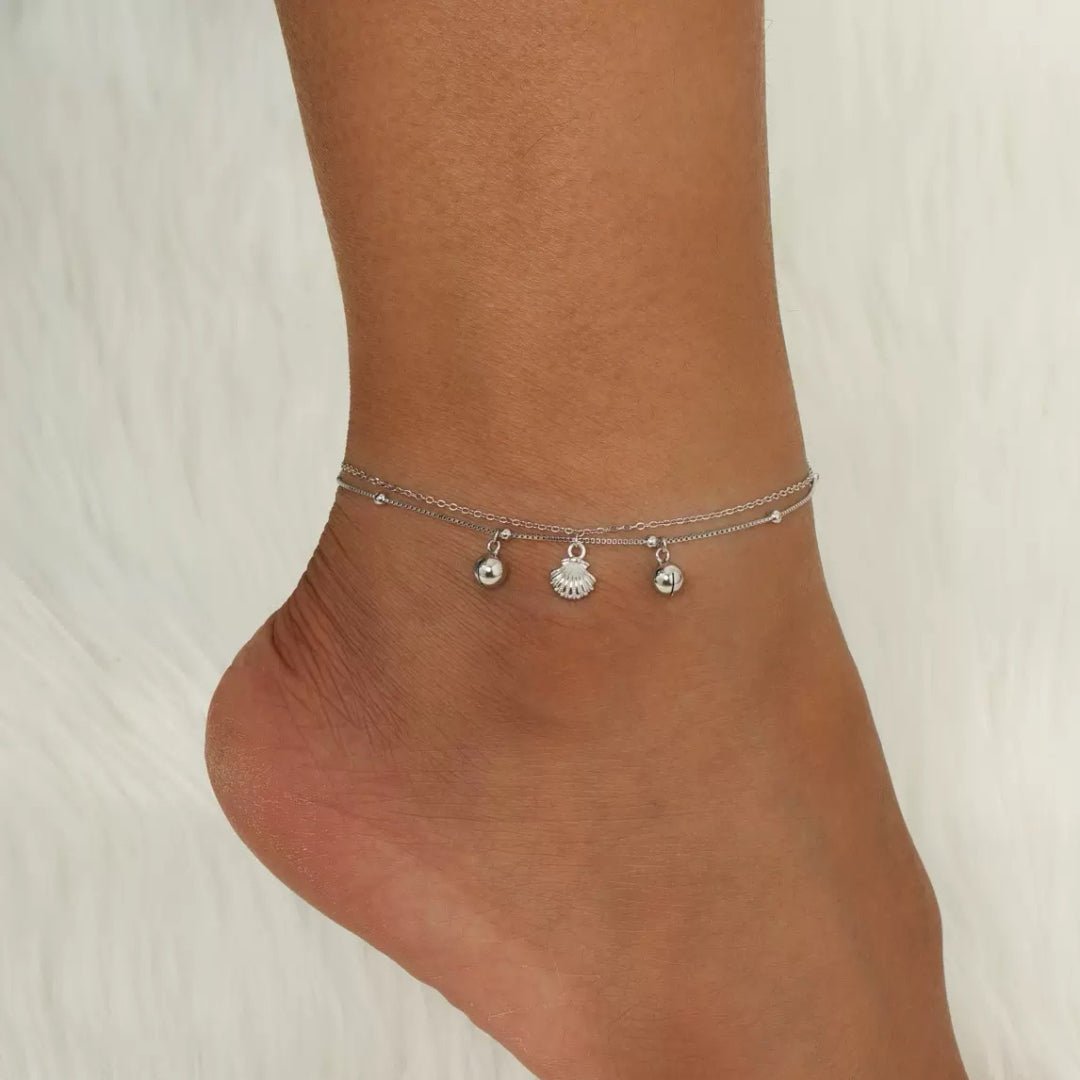 Bracelet de Cheville Coquillage Argent 925 – Bijou Marin - Biloria
