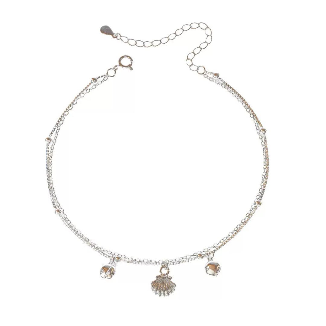 Bracelet de Cheville Coquillage Argent 925 – Bijou Marin - Biloria