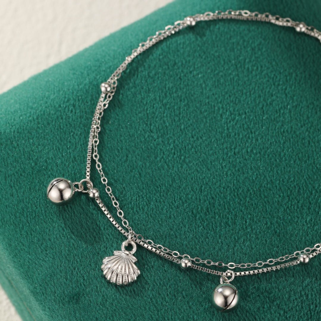 Bracelet de Cheville Coquillage Argent 925 – Bijou Marin - Biloria