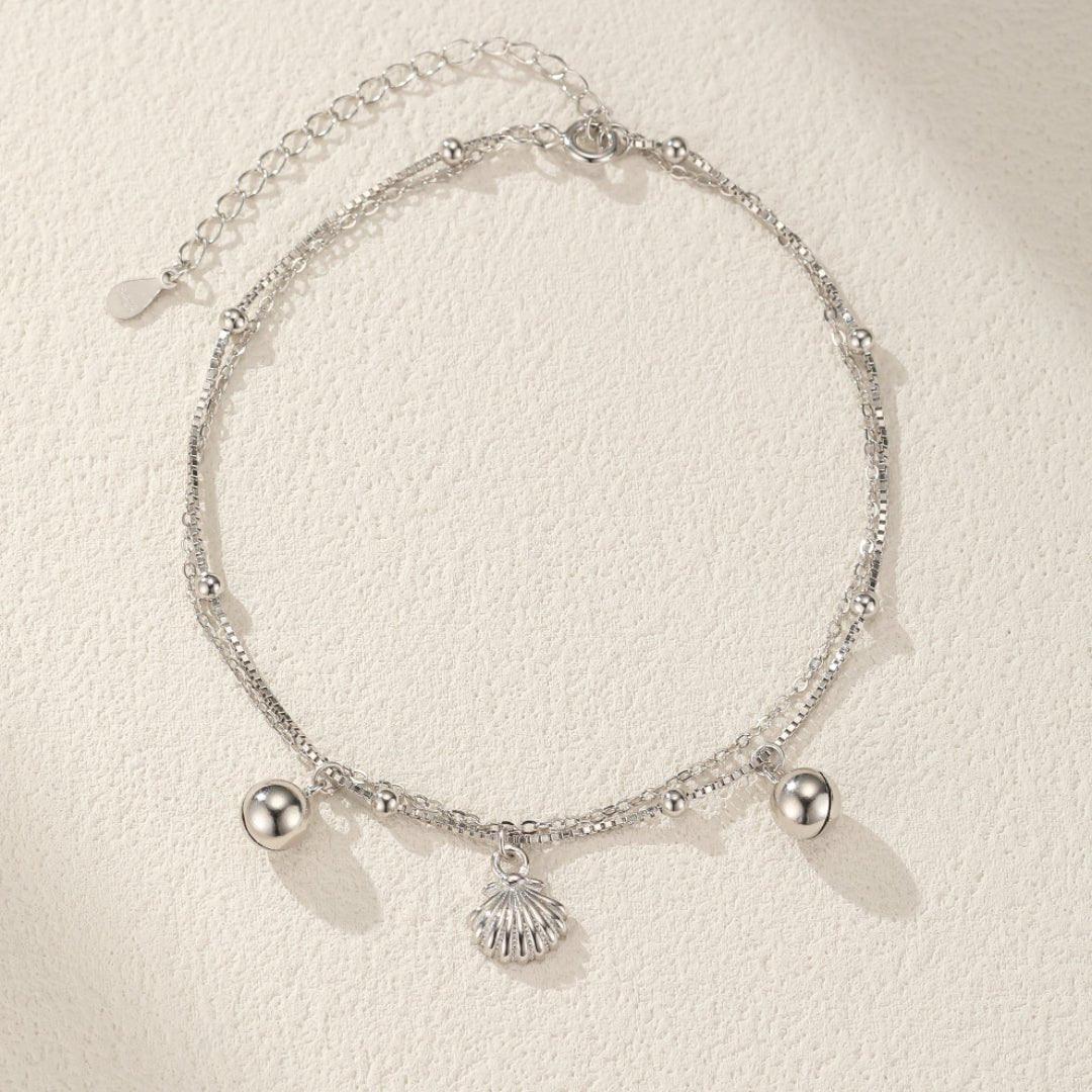 Bracelet de Cheville Coquillage Argent 925 – Bijou Marin - Biloria