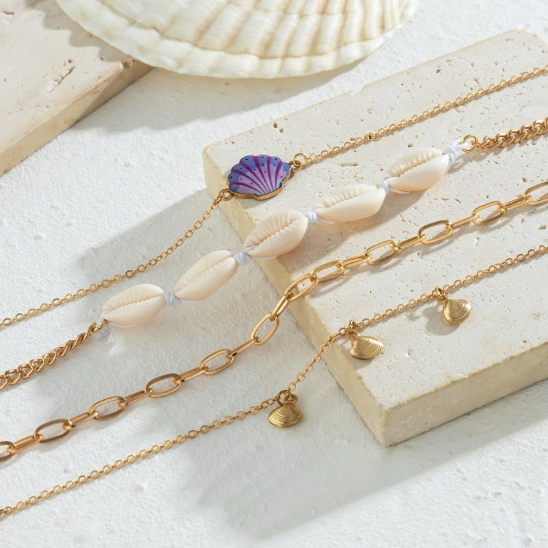 Bracelet de Cheville Coquillage – Caresse de l'Atlantide - Biloria