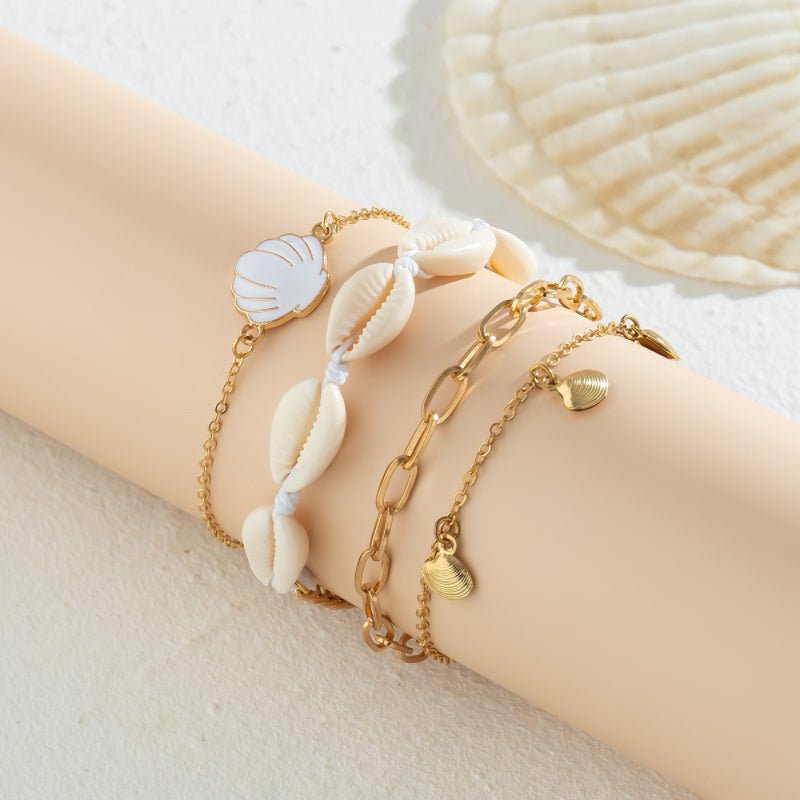 Bracelet de Cheville Coquillage – Caresse de l'Atlantide - Biloria