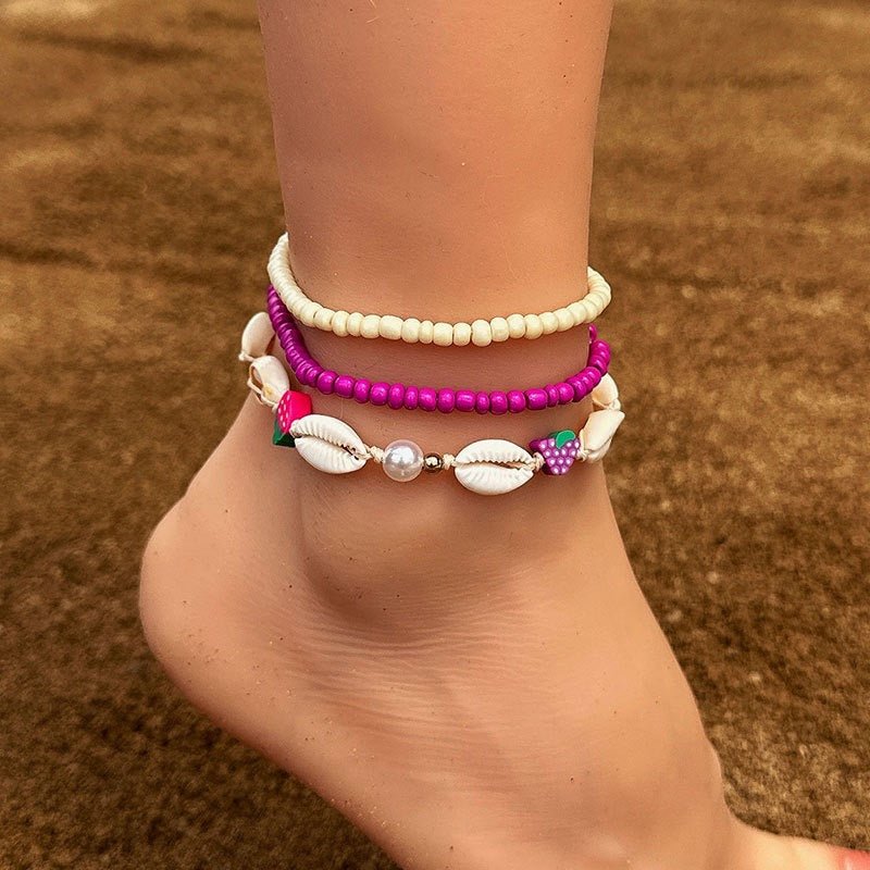Bracelet de Cheville Coquillage Marée Tropicale Feng Shui - Biloria