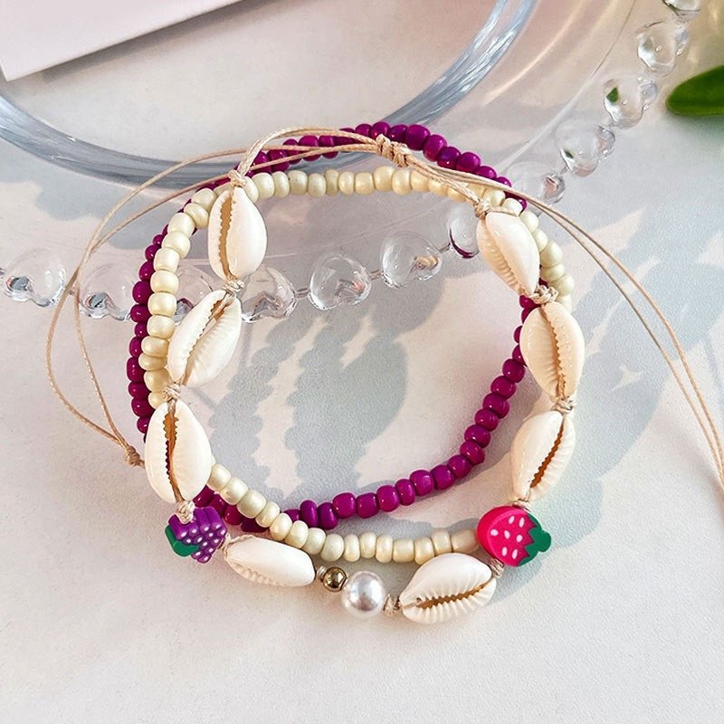 Bracelet de Cheville Coquillage Marée Tropicale Feng Shui - Biloria