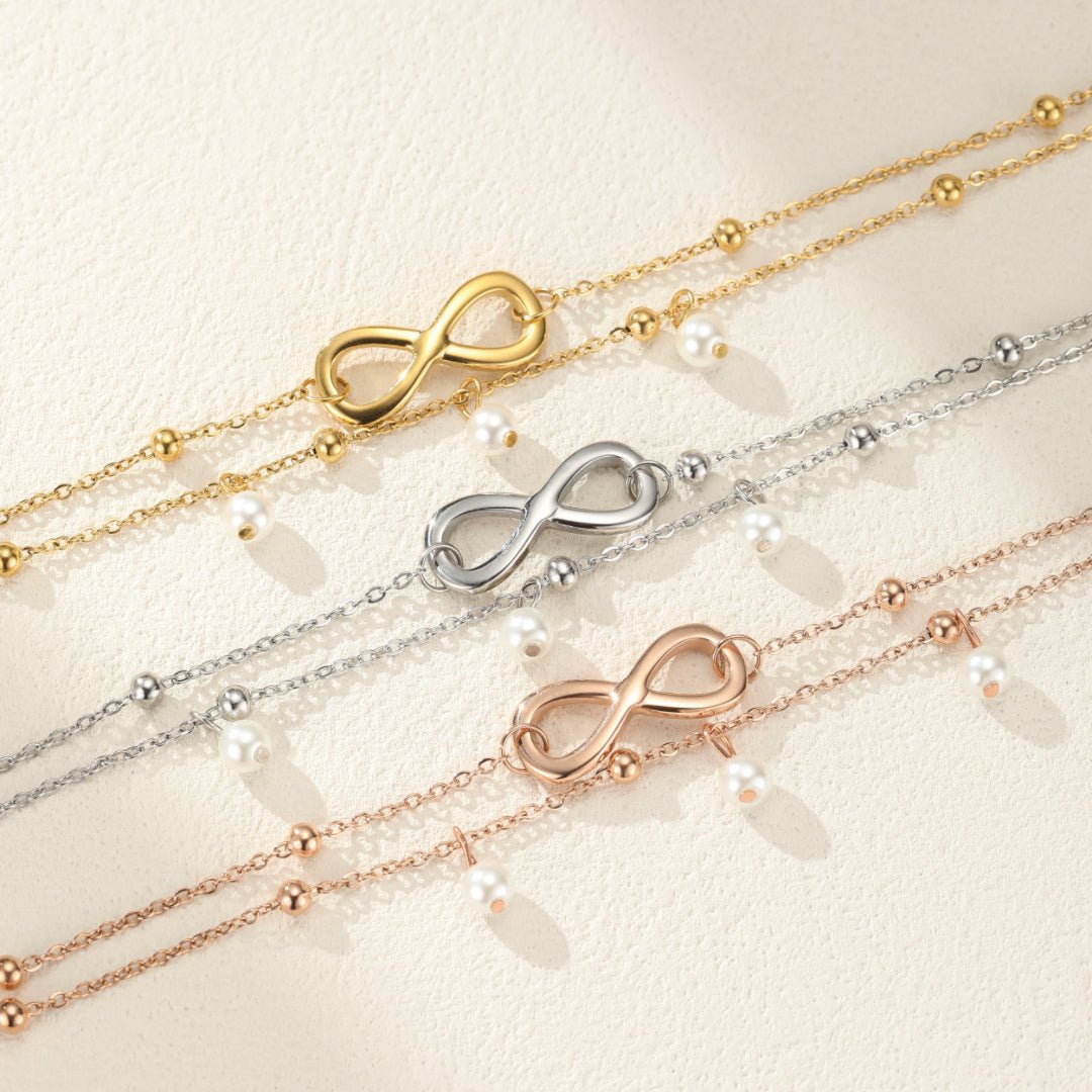 Bracelet de Cheville Infini Perle – Symbole de Renouveau - Biloria