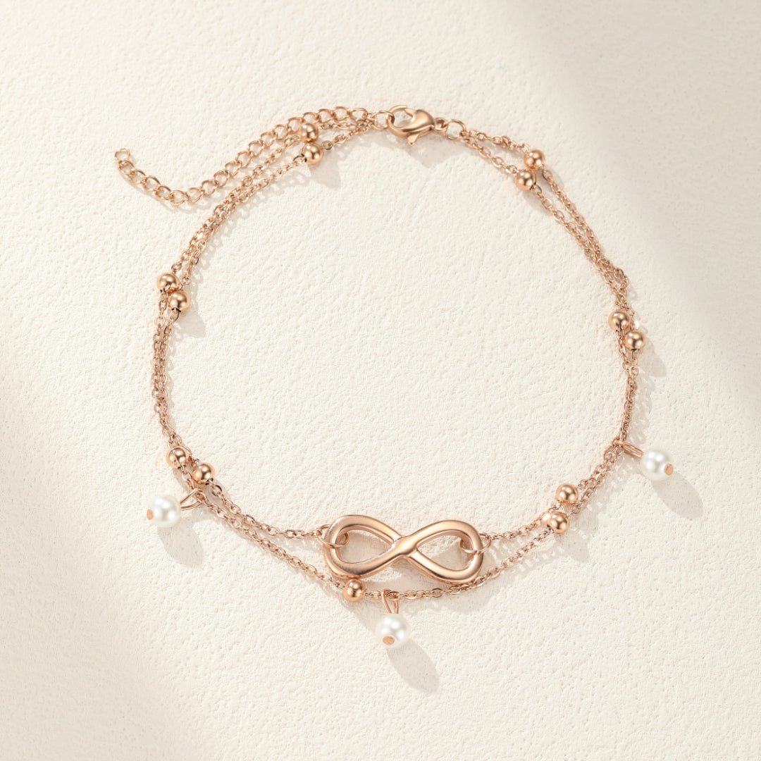 Bracelet de Cheville Infini Perle – Symbole de Renouveau - Biloria