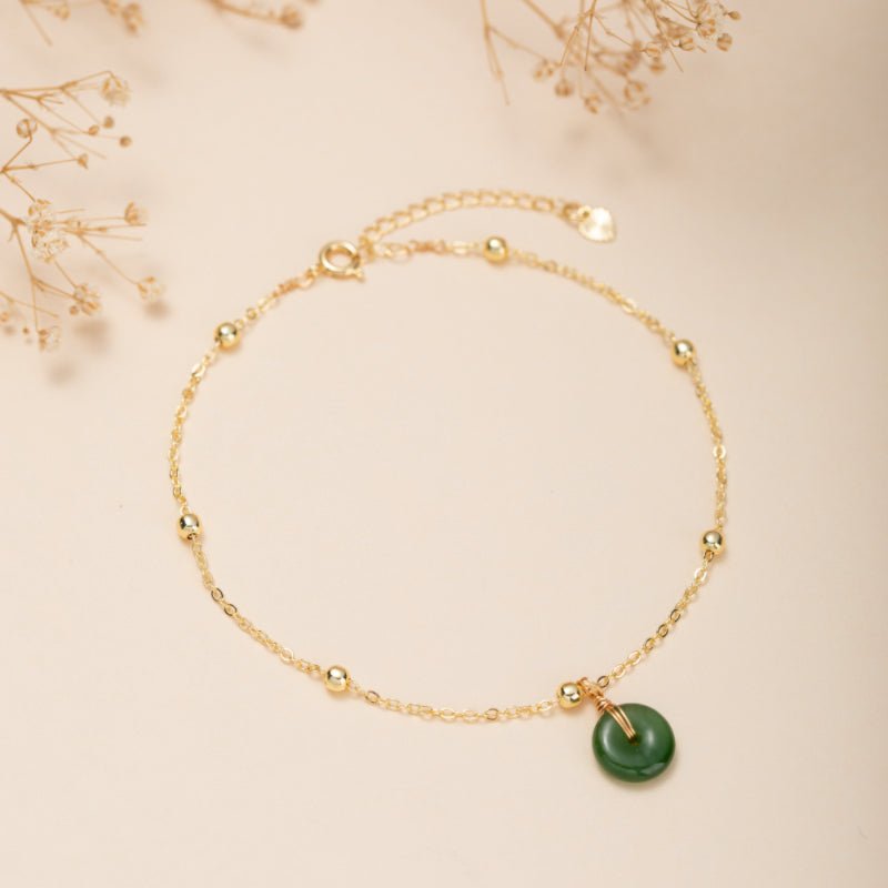 Bracelet de cheville Jade donut – Harmonie Feng Shui - Biloria