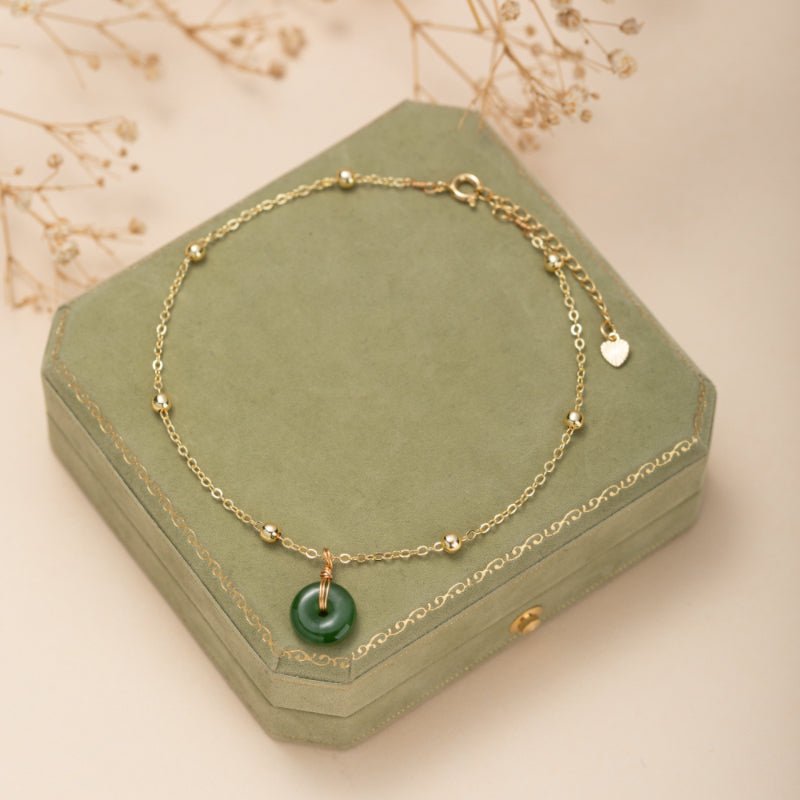Bracelet de cheville Jade donut – Harmonie Feng Shui - Biloria