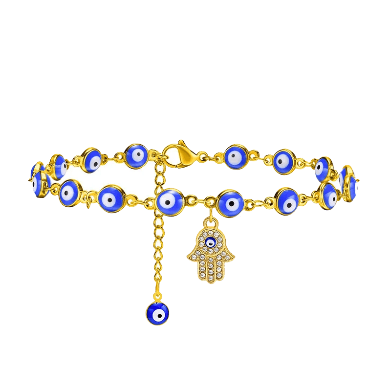 Bracelet de Cheville Mauvais Œil et Khamsa Protecteur - Biloria