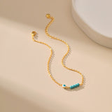 Bracelet de Cheville Mauvais Œil Turquoise Plaqué Or - Biloria