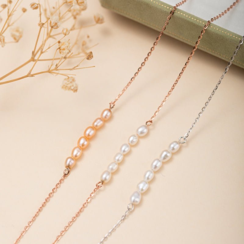 Bracelet de Cheville Perle Fine Ajustable Argent - Biloria
