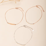 Bracelet de Cheville Perle Fine Ajustable Argent - Biloria