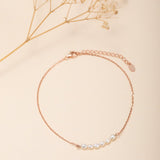 Bracelet de Cheville Perle Fine Ajustable Argent - Biloria
