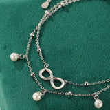 Bracelet de Cheville Perle Infini Argent 925 – Bijou Symbolique - Biloria