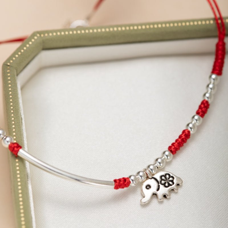 Bracelet de cheville perles rouges argent 925 - Biloria