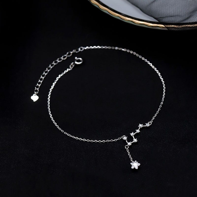Bracelet de Cheville Septentrion en Argent 925 avec Zircons - Biloria