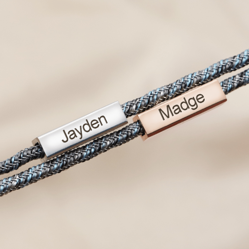 Bracelet de Couple Personnalisé Prénom – Lien Éternel - Biloria