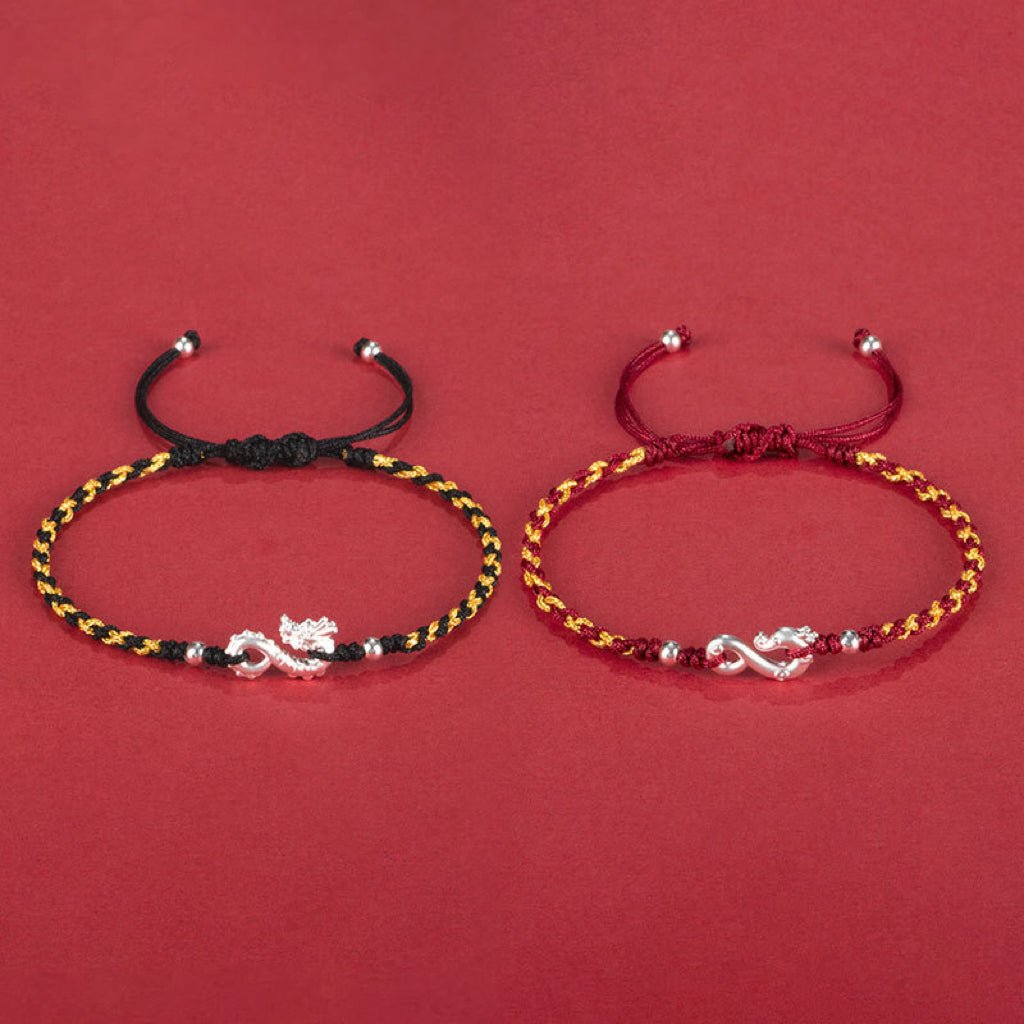 Bracelet Duo Dragon Argent 999 – Passion et Protection - Biloria