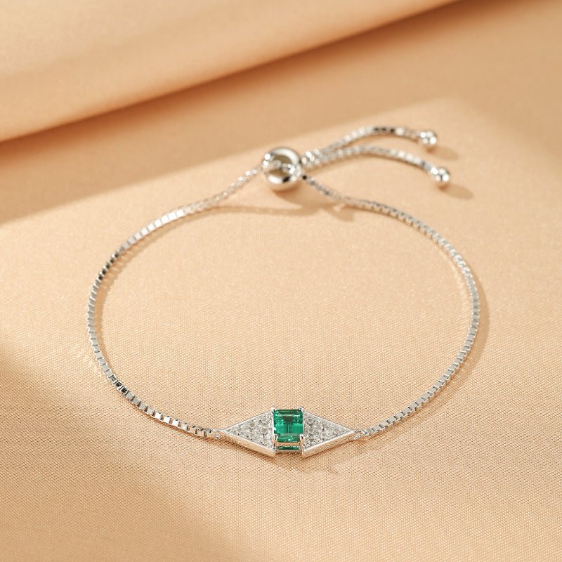 Bracelet Émeraude Argent 925 - Bijou Feng Shui Harmonie - Biloria