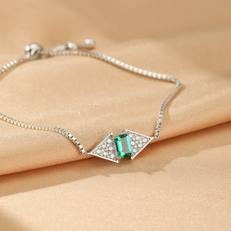Bracelet Émeraude Argent 925 - Bijou Feng Shui Harmonie - Biloria