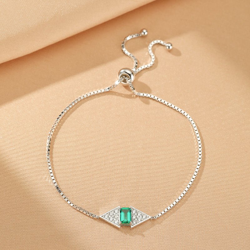 Bracelet Émeraude Argent 925 - Bijou Feng Shui Harmonie - Biloria