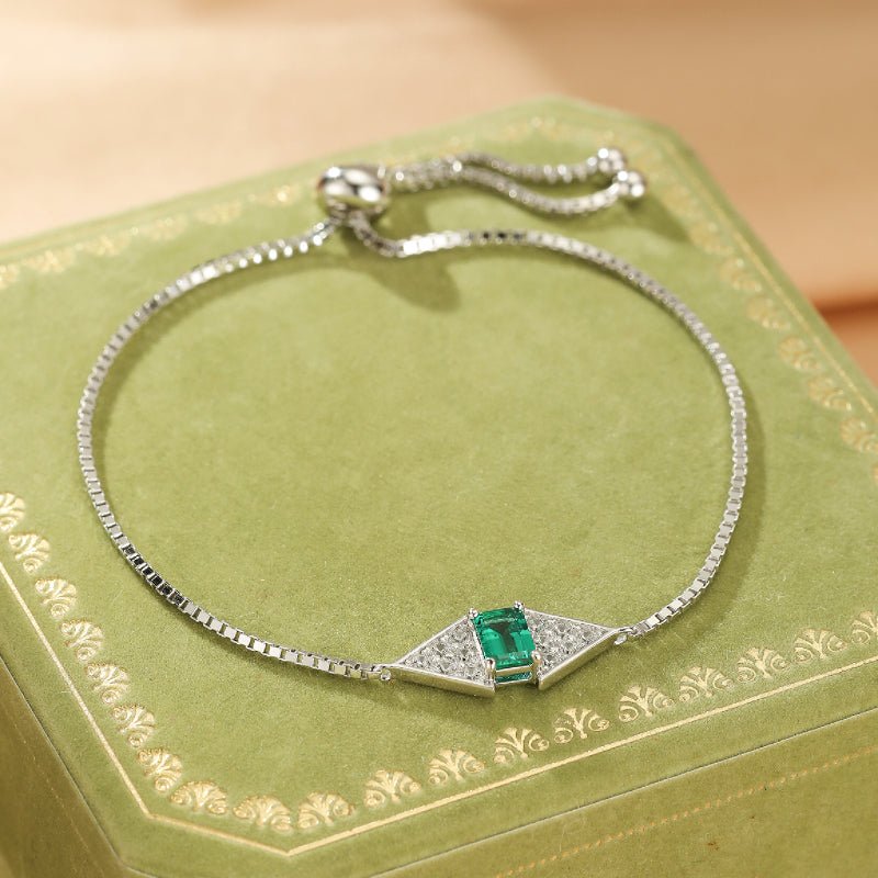 Bracelet Émeraude Argent 925 - Bijou Feng Shui Harmonie - Biloria