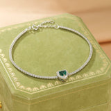 Bracelet Émeraude Argent 925 – Bijou Pierre Naturelle - Biloria