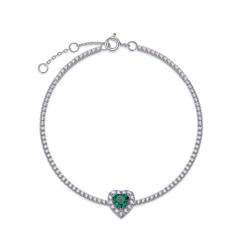 Bracelet Émeraude Argent 925 – Bijou Pierre Naturelle - Biloria