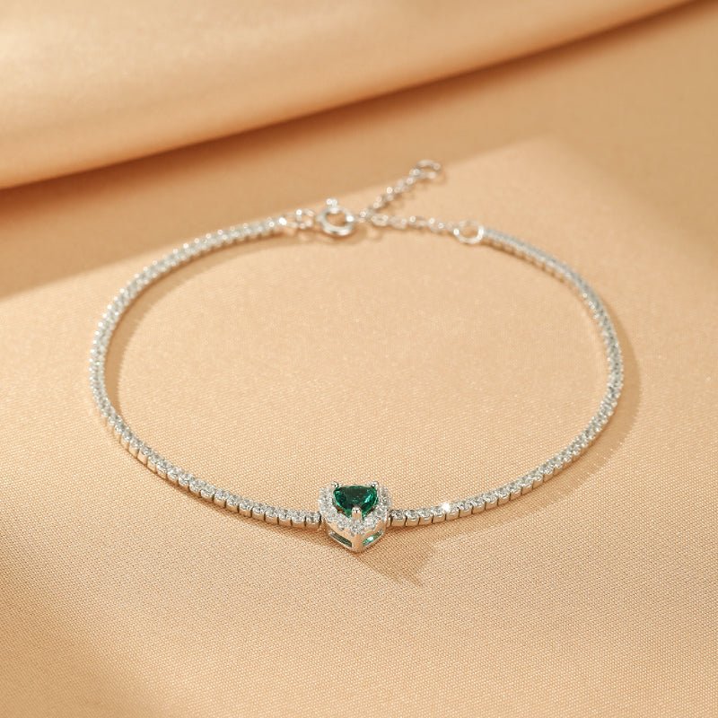 Bracelet Émeraude Argent 925 – Bijou Pierre Naturelle - Biloria