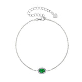 Bracelet Émeraude et Zircon – Argent Plaqué Or Ajustable - Biloria