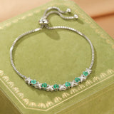 Bracelet Émeraude Grâce Florale en Argent S925 – Élégance et Sérénité - Biloria