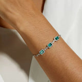 Bracelet Émeraude Jardin Secret en Argent Plaqué Platine - Biloria