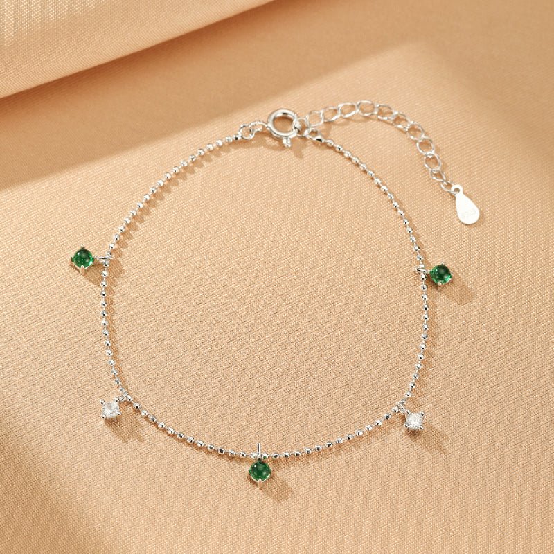 Bracelet Émeraude Zircon Argent 925 – Bijou Spirituel - Biloria