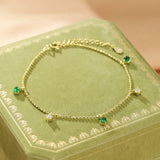 Bracelet Émeraude Zircon Argent 925 – Bijou Spirituel - Biloria