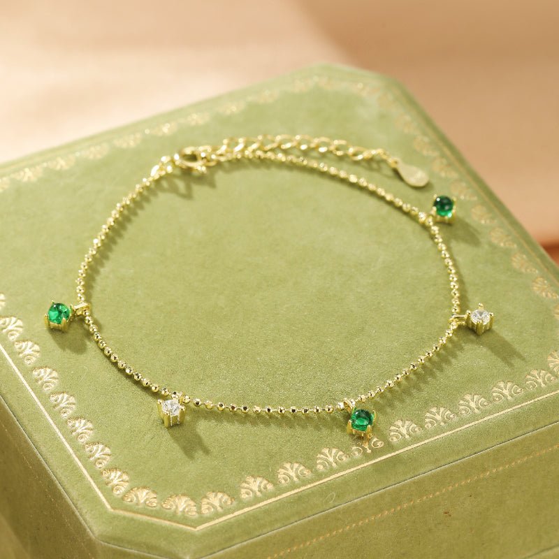 Bracelet Émeraude Zircon Argent 925 – Bijou Spirituel - Biloria