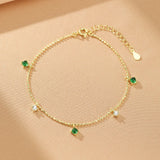 Bracelet Émeraude Zircon Argent 925 – Bijou Spirituel - Biloria