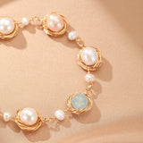 Bracelet en Aigue-marine et Perle – Bijou Tendance Bureau - Biloria