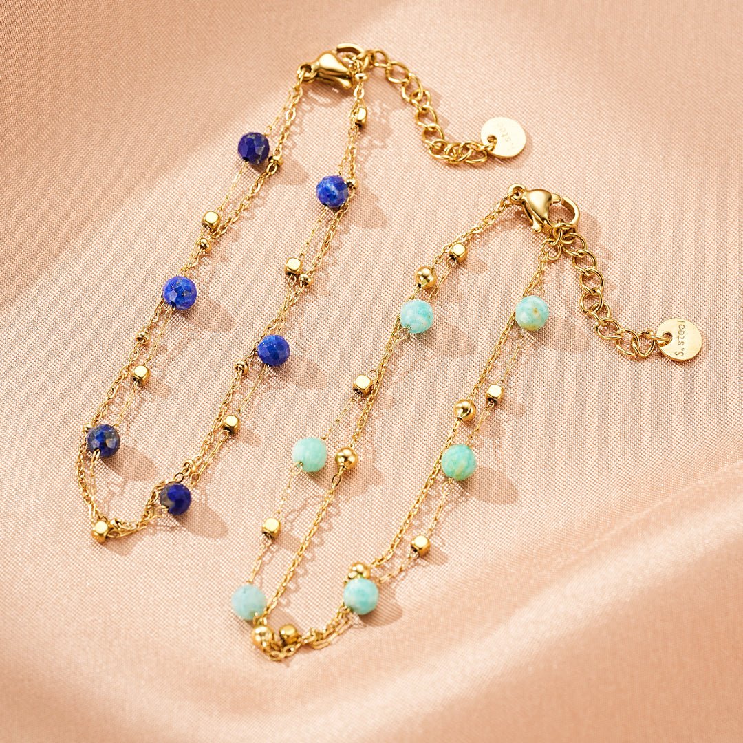 Bracelet en Amazonite et Lapis Lazuli – Bijou Féminin Constellé - Biloria