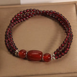 Bracelet en Grenat 3mm Triple Rangée pour Bien-être - Biloria