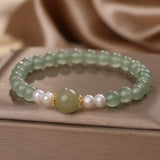 Bracelet en Jade Aventurine et Perles - Bijou Harmonie - Biloria