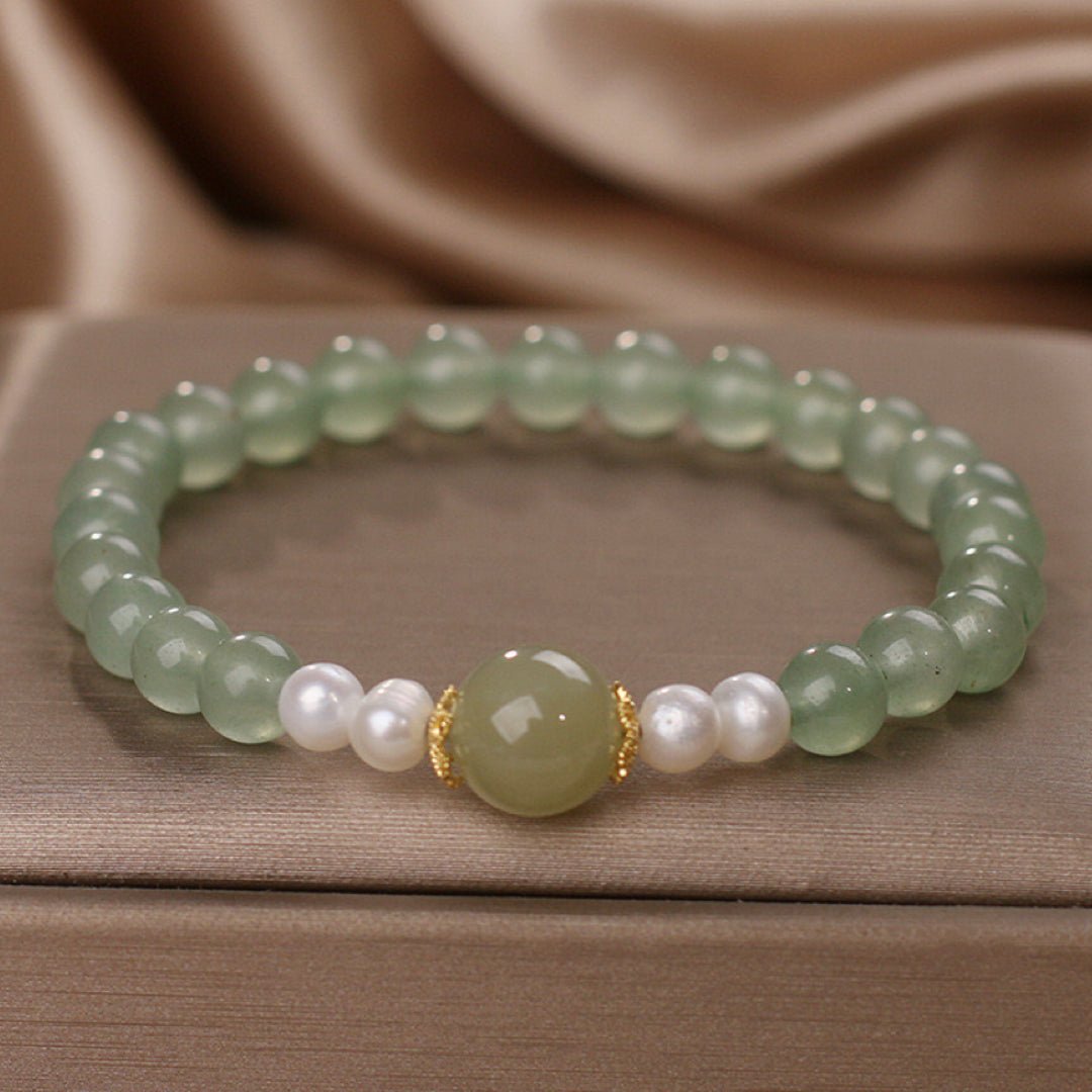 Bracelet en Jade Aventurine et Perles - Bijou Harmonie - Biloria