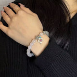 Bracelet en Jade et Agate avec Fleur de Cerisier - Biloria
